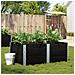 Fioriera Da Giardino Nera 150x100 Cm In Legno Massello Di Pino - Foto miniatura 8