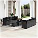 Set di divano da giardino  11 pezzi con cuscini in polyrattan nero, Set da pranzo da giardino  3 pezzi con cuscini in polyrattan nero - Foto miniatura 2