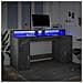 Scrivania con Luci LED Grigio Cemento 160x55x91 cm Multistrato - Foto miniatura 5