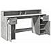 Scrivania con Luci LED Grigio Cemento 160x55x91 cm Multistrato - Foto miniatura 9
