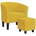 Poltrona Cabriolet con Poggiapiedi Giallo in Velluto - Foto miniatura 1