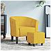 Poltrona Cabriolet con Poggiapiedi Giallo in Velluto - Foto miniatura 2