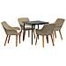 Set da Pranzo per Giardino di 5 Pezzi in Rattan Polietilene Beige - Foto miniatura 1