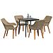 Set da Pranzo per Giardino di 5 Pezzi in Rattan Polietilene Beige - Foto miniatura 3
