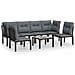Set Salotto da Giardino 7 pz Nero e Grigio in Polyrattan - Foto miniatura 1