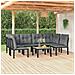 Set Salotto da Giardino 7 pz Nero e Grigio in Polyrattan - Foto miniatura 2