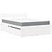 Letto Cassetti e Materasso Bianco 120x190cm Legno Massello Pino - Foto miniatura 1