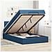Pouf Letto con Materasso e LED Blu 120x200 cm in Tessuto - Foto miniatura 2