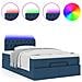 Pouf Letto con Materasso e LED Blu 120x200 cm in Tessuto - Foto miniatura 5