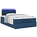 Pouf Letto con Materasso e LED Blu 120x200 cm in Tessuto - Foto miniatura 6