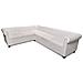 Lusso Casadino -  Divano Angolare Chesterfield A 6 Posti Pelle Artificiale Bianca - Foto miniatura 3
