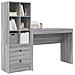 Scrivania con Spazio di Archiviazione Grigio Sonoma Truciolare - Foto miniatura 3