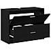 Cabinet per lavello Nero Rovere 78x37x59 cm Legno ingegnerizzato - Foto miniatura 3