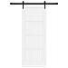 porta scorrevole  con set di componenti 'ORKDAL'in legno massello bianco, porta interna  'ORKDAL'bianca 78x202x4 cm in legno massello - Foto miniatura 4