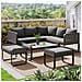 Set Da Giardino, Set Di Mobili In Rattan Per 6-7 Persone, Divano Ad Angolo Con Telaio In Ferro Zincato, Gambe Regolabili, Grigio - Foto miniatura 1