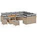 Set Divano da Giardino con cuscino 12 pcs Beige Poly Rattan - Foto miniatura 1
