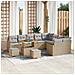 Set Divano da Giardino con cuscino 12 pcs Beige Poly Rattan - Foto miniatura 2