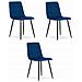Sedia PYRA - Design ergonomico moderno in velluto blu navy x 3 - Foto miniatura 1