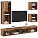 Unità a muro per TV con LED 5 pcs Legno vecchio - Foto miniatura 3