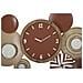 Orologio Da Parete Etnic Xl Orizzontale In Ferro E Legno Multicolor - Foto miniatura 2