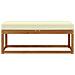 Panca da giardino con cuscino Naturale e Crema 115 x 43 x 45 cm - Foto miniatura 3