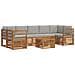 Set di divani da esterno 8 pcs Grigio Naturale e Chiaro - Foto miniatura 1