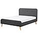 Letto Matrimoniale Moderno In Tessuto Grigio 140x200cm Rennes - Foto miniatura 1