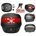 Bauletto Baule Moto Scooter 29 Litri Valigia Piastra Universale Nero - Foto miniatura 1