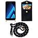 Catena Di Telefoni Cellulari Compatibile Con Samsung Galaxy A3 2017 In Nero Argento - Coperchio Protettivo In Silicone Con Anelli D'oro, Cinturino In Corda E Custodia Staccabile - Foto miniatura 9