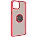 Cover Apple Iphone 13 Pro Max Bimateriale Anello Supporto Metallico Rossa - Foto miniatura 5