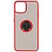Cover Apple Iphone 13 Pro Max Bimateriale Anello Supporto Metallico Rossa - Foto miniatura 1