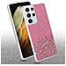 Custodia Compatibile Con Samsung Galaxy S21 Ultra In Rosa Con Glitter - Coperchio Protettivo In Silicone Tpu Flessibile Con Glitter Scintillanti - Foto miniatura 3