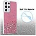 Custodia Compatibile Con Samsung Galaxy S21 Ultra In Rosa Con Glitter - Coperchio Protettivo In Silicone Tpu Flessibile Con Glitter Scintillanti - Foto miniatura 4