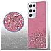 Custodia Compatibile Con Samsung Galaxy S21 Ultra In Rosa Con Glitter - Coperchio Protettivo In Silicone Tpu Flessibile Con Glitter Scintillanti - Foto miniatura 5