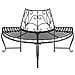 Panchine Per Albero Semicircolari 2 Pz 160 Cm Nere In Acciaio - Foto miniatura 3