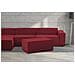 Pouf Antonella, Pouf Da Salotto, 100% Made In Italy, Poltroncina Relax In Tessuto Imbottito, Cm 100x70h43, Rosso - Foto miniatura 1