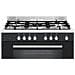 Cucina Elettrica GE960CVBK2 5 Zone Gas Forno Elettrico Multifunzione Catalitico Dimensioni 90 x 64.5 cm Colore Nero Serie Ligne Matrix - Foto miniatura 3