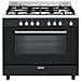 Cucina Elettrica GE960CVBK2 5 Zone Gas Forno Elettrico Multifunzione Catalitico Dimensioni 90 x 64.5 cm Colore Nero Serie Ligne Matrix - Foto miniatura 1