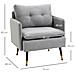 Poltrona Moderna In Tessuto Con Seduta Imbottita E Gambe In Acciaio, 76x68x80 Cm, Grigio - Foto miniatura 6