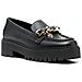 Chain Chunky Loafer Mocassino Pelle Scarpe Donna Nero Eu 41, Fw0fw06865 Bds - Foto miniatura 1