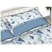 Completo Lenzuola Letto 100% Cotone Made Italy Disegno Mosaico Cn Piazza E Mezza Azzurro - Foto miniatura 3