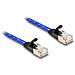 Cavo di rete piatto RJ45 con rivestimento intrecciato Cat. 6A U /FTP 5 m blu - Foto miniatura 1