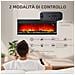 Camino Elettrico da Incasso e Parete 1800W con Fiamme Colorate LED Regolabili, Temperatura fino 40°C, Nero - Foto miniatura 2