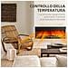 Camino Elettrico da Incasso e Parete 1800W con Fiamme Colorate LED Regolabili, Temperatura fino 40°C, Nero - Foto miniatura 3