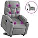 Poltrona Alzapersona Massaggi Elettrica Grigio Chiaro Tessuto - Foto miniatura 2