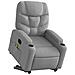 Poltrona Alzapersona Massaggi Elettrica Grigio Chiaro Tessuto - Foto miniatura 3