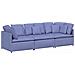 Divano Modulare con Cuscini in Tessuto Jeans Blu - Foto miniatura 1