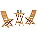Set Bistro Pieghevole 3 Pezzi in Legno Massello di Acacia - Foto miniatura 3