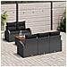 Set di Divani da Giardino a 6 Pezzi con Cuscini Nero Polyrattan Acacia - Foto miniatura 3
