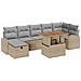 Set divano giardino 8 pezzi con cuscini beige polyrattan - Foto miniatura 1